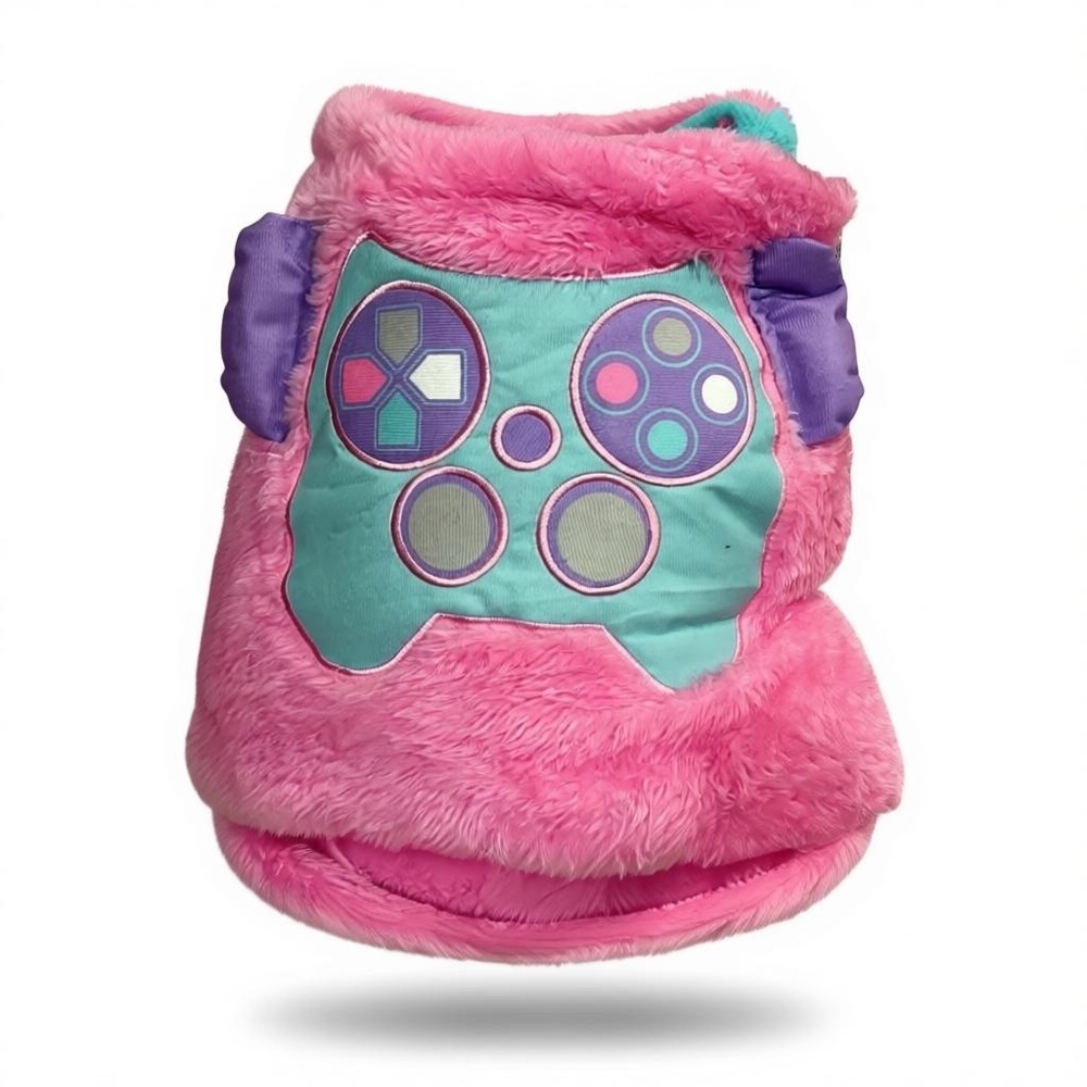 NWT Bolster Teal pillow and Pink throw set featuring a gaming controller design